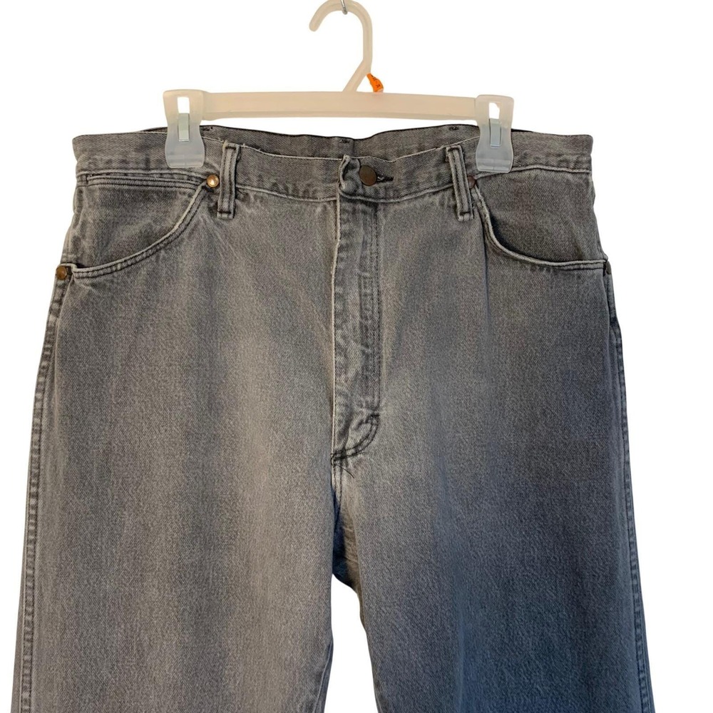 Vintage Wrangler 13WMZPB Jeans Mens 36x36 Gray Denim USA Made Straight Leg 1990s - Picture 6 of 14